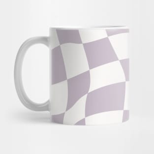 Retro Funky Checkered Pattern Violet Purple Warped Check Board Mug